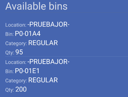 bin and location verification