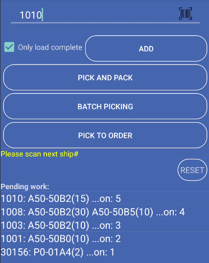 loading orders