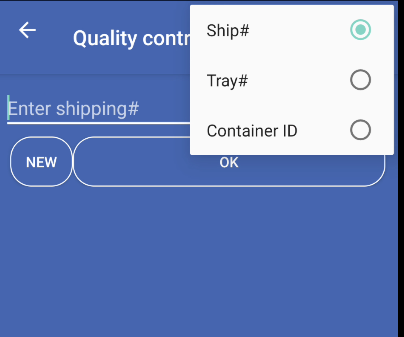 Quality Control Menu